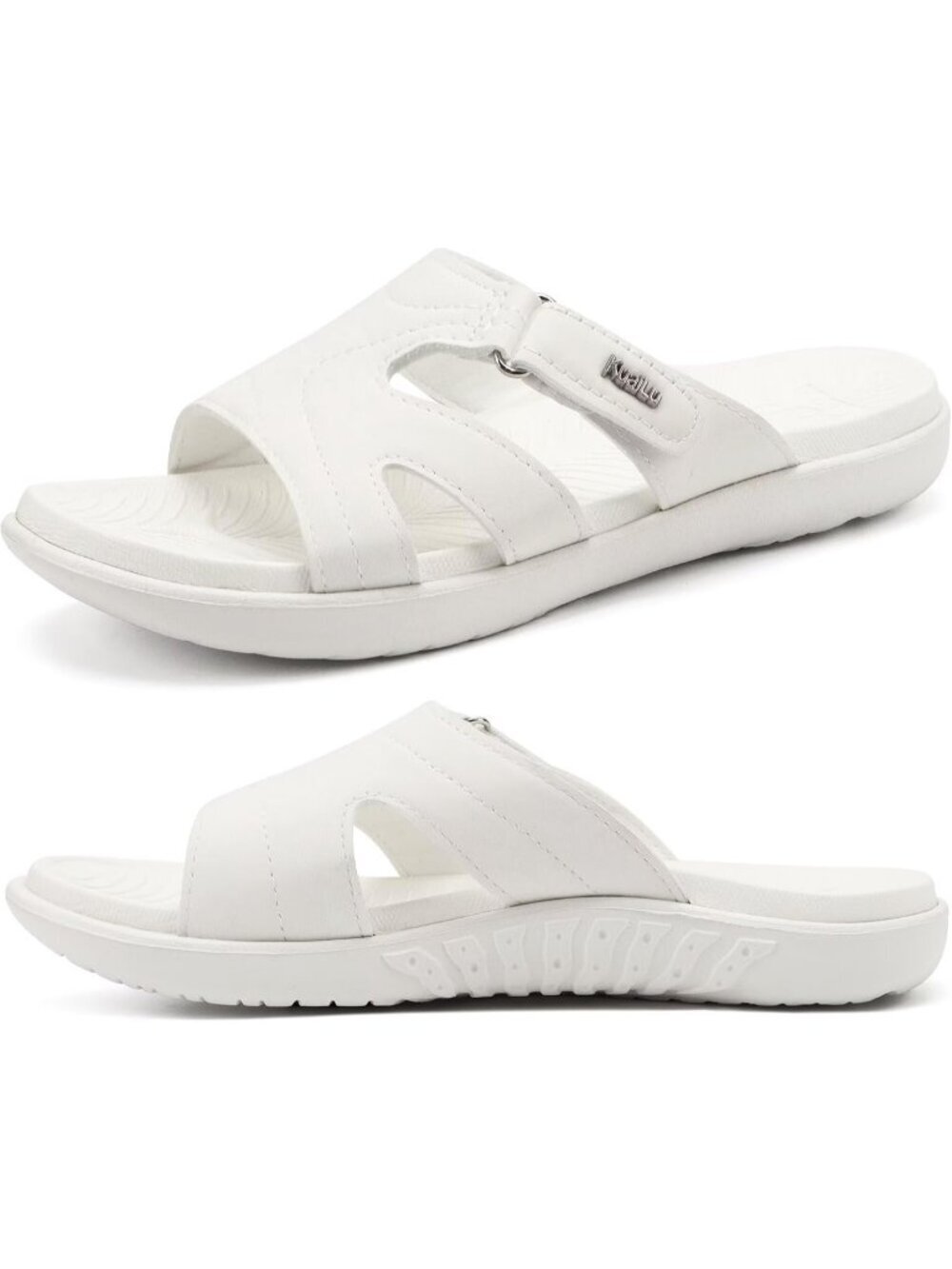 Women's White Orthotic Slides Ladies Athletic Yoga Mat Memory Foam Sandal Shoes